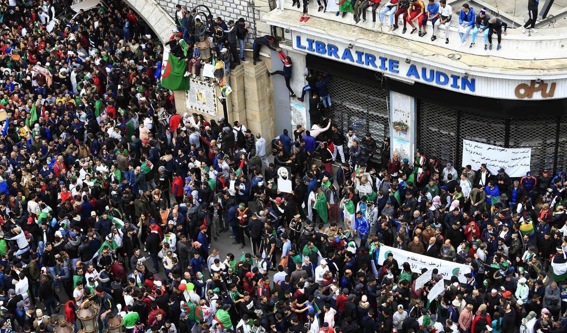 Sedan förra månaden har omfattande protester mot Algeriets president Abdelaziz Bouteflika och hans regim pågått i Algeriet. Foto: Toufik Doudou/AP/TT-arkivbild