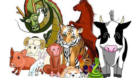 



Den kinesiska zodiaken har fått namn efter tolv djur i den ordning de kom till den store Jadekejsaren.                                                                                                                                                                                                
