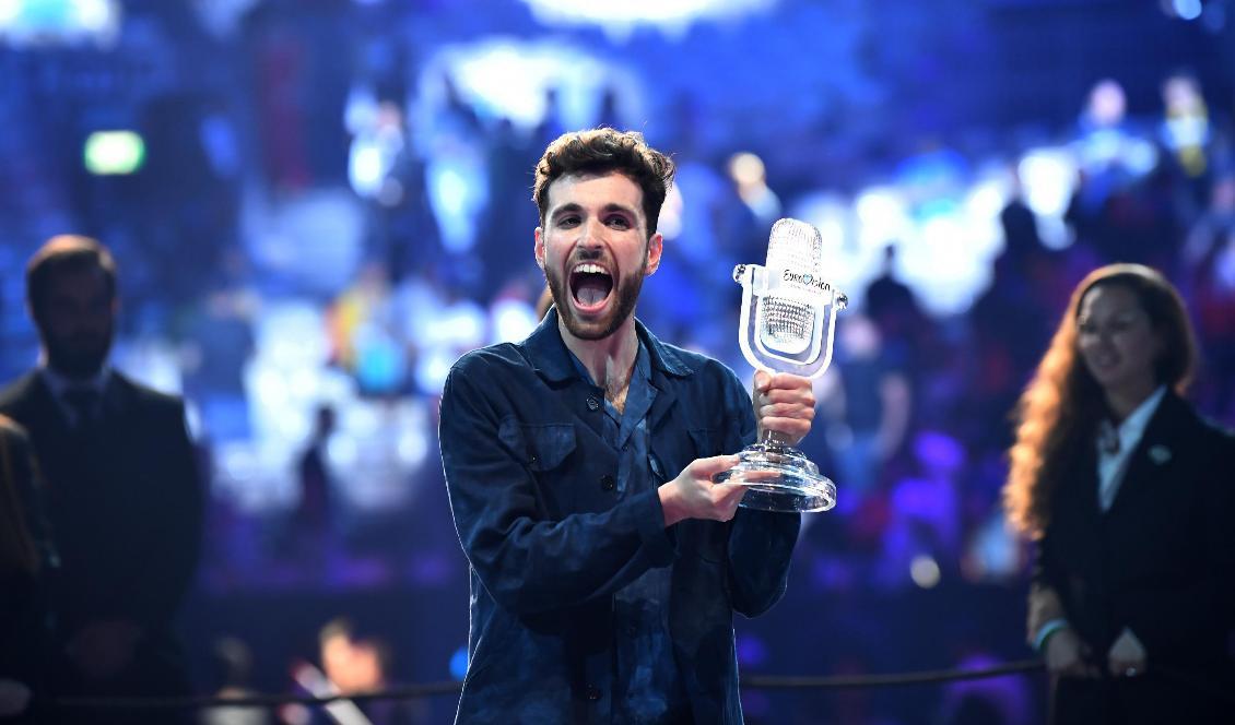 Storfavoriten Duncan Laurence från Nederländerna höll för trycket och vann Eurovision Song Contest 2019. Foto: Henrik Montgomery/TT