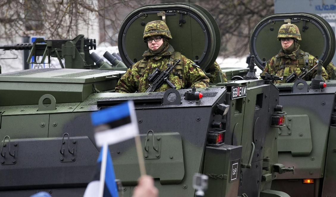 Estländska soldater under en Natoövning i Narva 2015. Foto: Liis Treimann/AP/TT