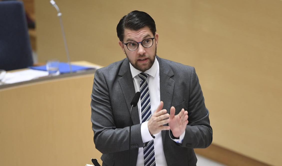 

Jimmie Åkesson (SD) vill väcka misstroende mot justitieminister Morgan Johansson i riksdagen. Foto: Fredrik Sandberg/TT-arkivbild                                                                                                