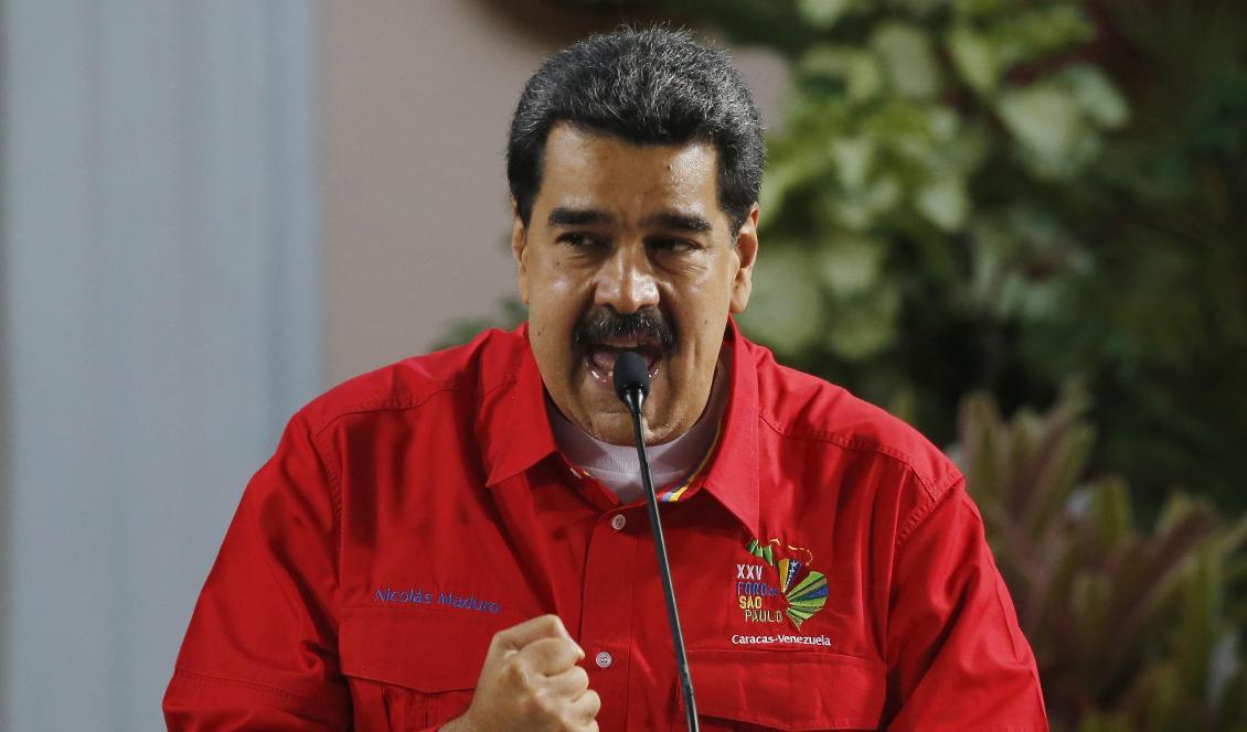 USA ser inte Nicolás Maduro som Venezuelas rättmätige ledare. Foto: Ariana Cubillos/AP/TT-arkivbild