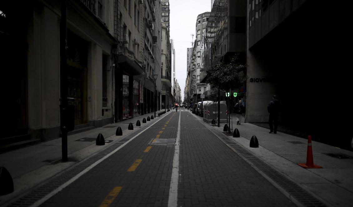 Pandemi-ödsliga finanskvarter i Buenos Aires i veckan. Foto: Natacha Pisarenko