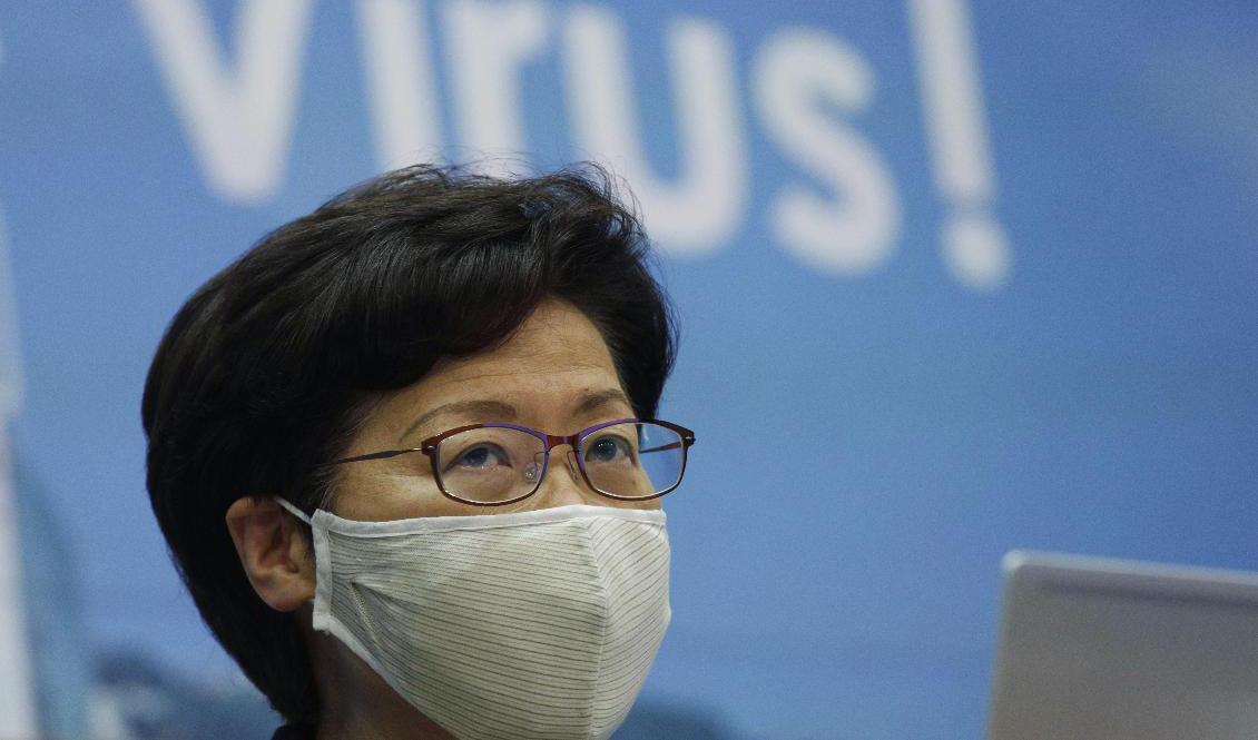 Valet i Hongkong skjuts upp, meddelar Hongkongpolitikern Carrie Lam. Foto: Kin Cheung/AP/TT