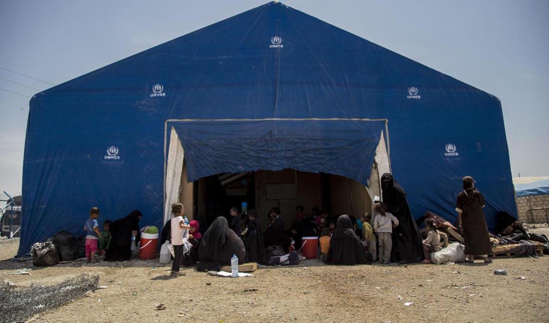 Kvinnor och barn i al-Hol-lägret i Syrien. Arkivbild från 2019. Foto: Baderkhan Ahmed/AP/TT