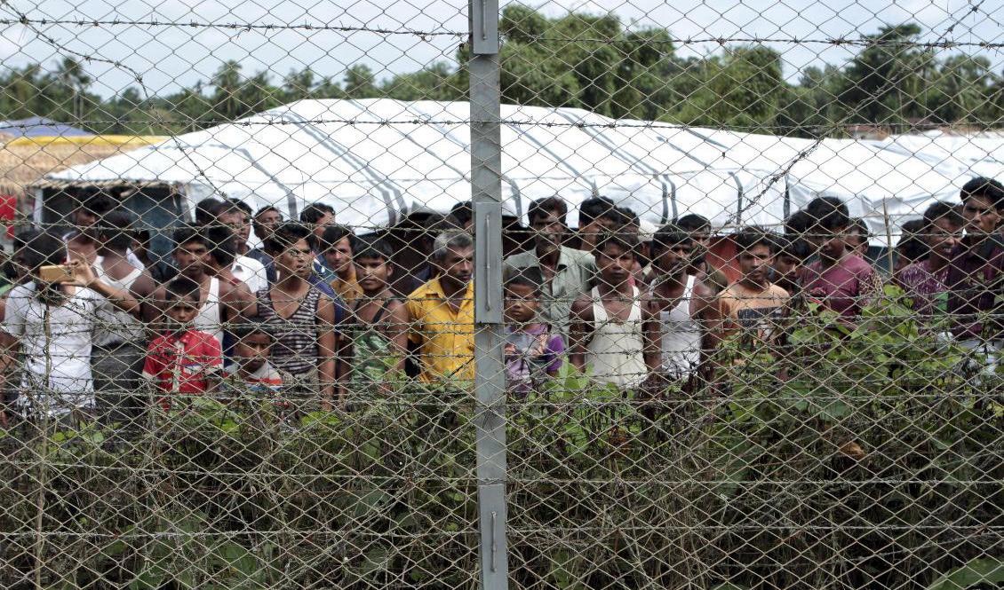 Rohingyer i ett läger i gränsområdet mellan Myanmar och Bangladesh. Arkivbild. Foto: Min Kyi Thein/AP/TT