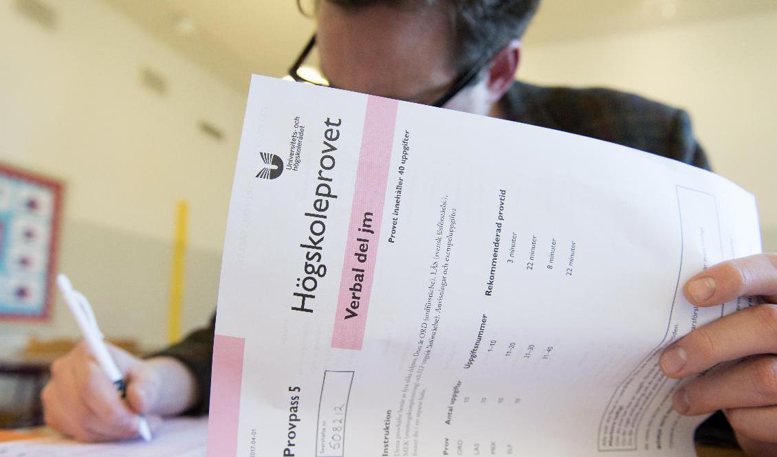 Högskoleprovet kommer att skrivas på söndag. Arkivbild. Foto: Henrik Montgomery/TT