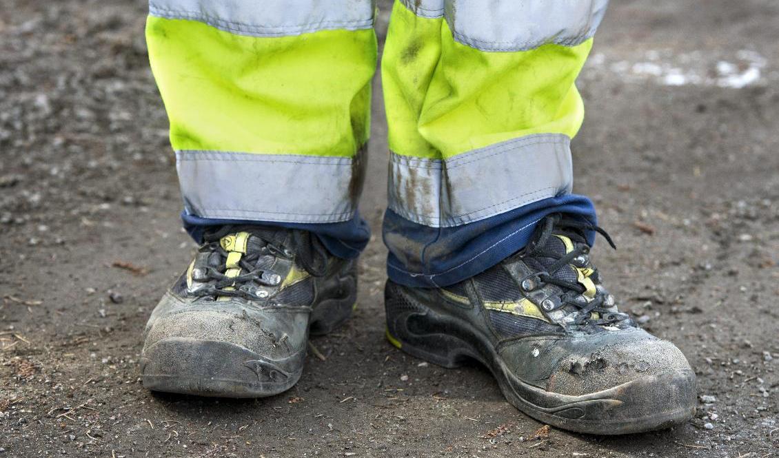 Byggarbetare med skyddsskor. Arkivbild. Foto: Claudio Bresciani/TT