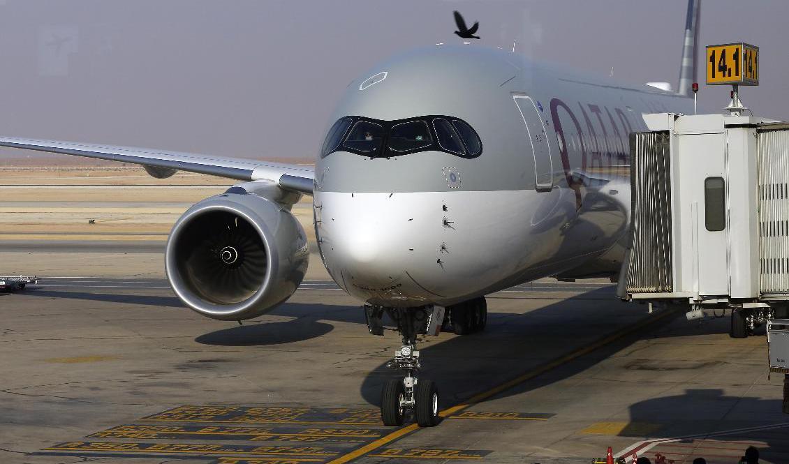 Det första planet från Qatar Airways på tre år landade på King Khalid Airport i Riyad i måndags. Arkivbild. Foto: Amr Nabil/AP/TT