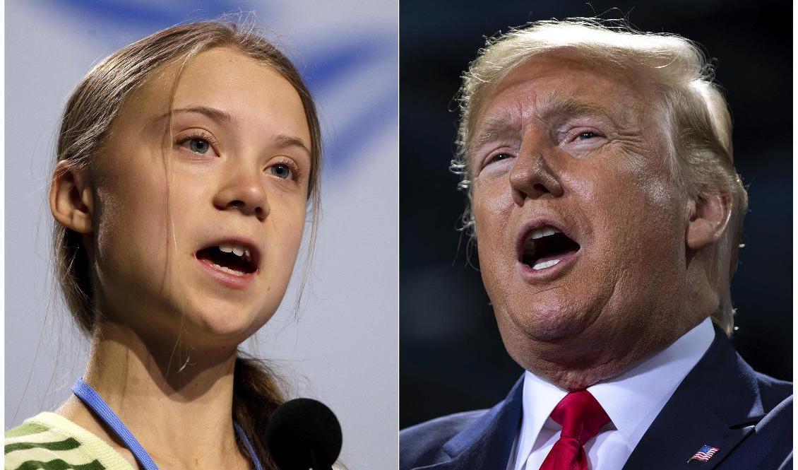 Greta Thunberg och Donald Trump är båda nominerade till Nobels fredspris. Arkivbild. Foto: Paul White/AP/Evan Vucci/AP/TT