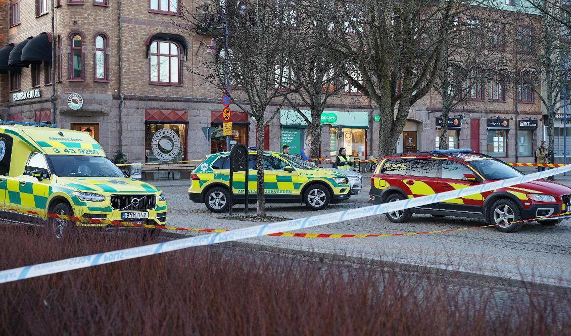 En man i Vetlanda sköts av polis efter att ha skadat flera personer. Foto: Carl Carlert/TT