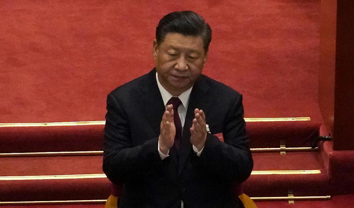 Xi Jinping under folkkongressens första dag. Foto: Andy Wong/AP/TT