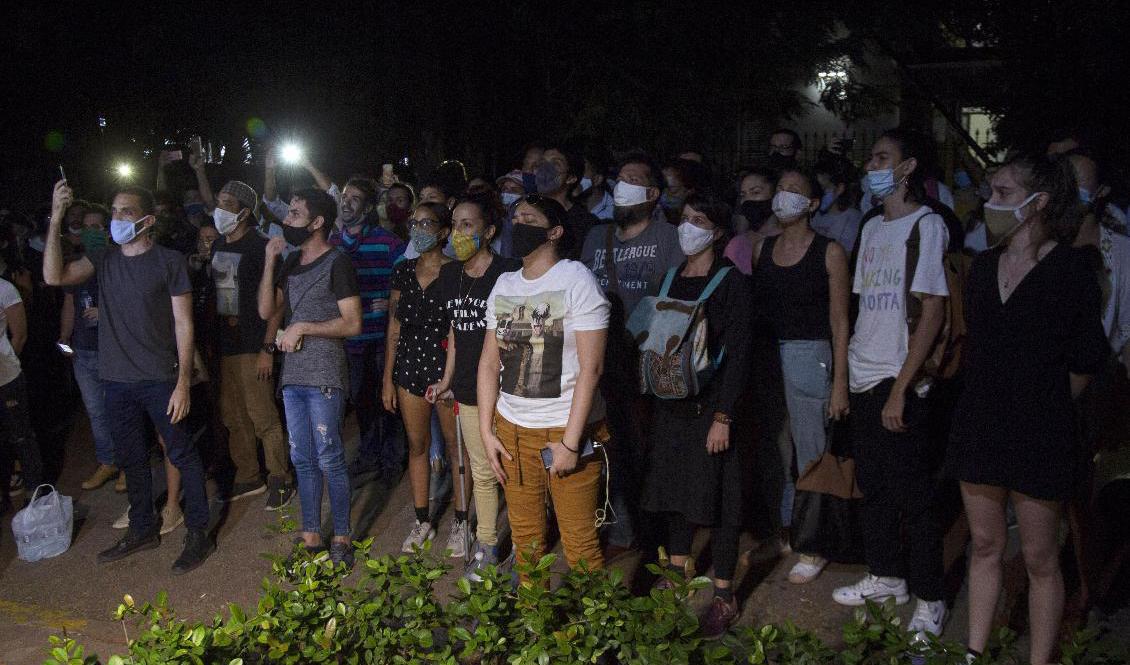 Regimkritisk protest i Kuba i november. Arkivbild. Foto: Ismael Francisco/AP/TT