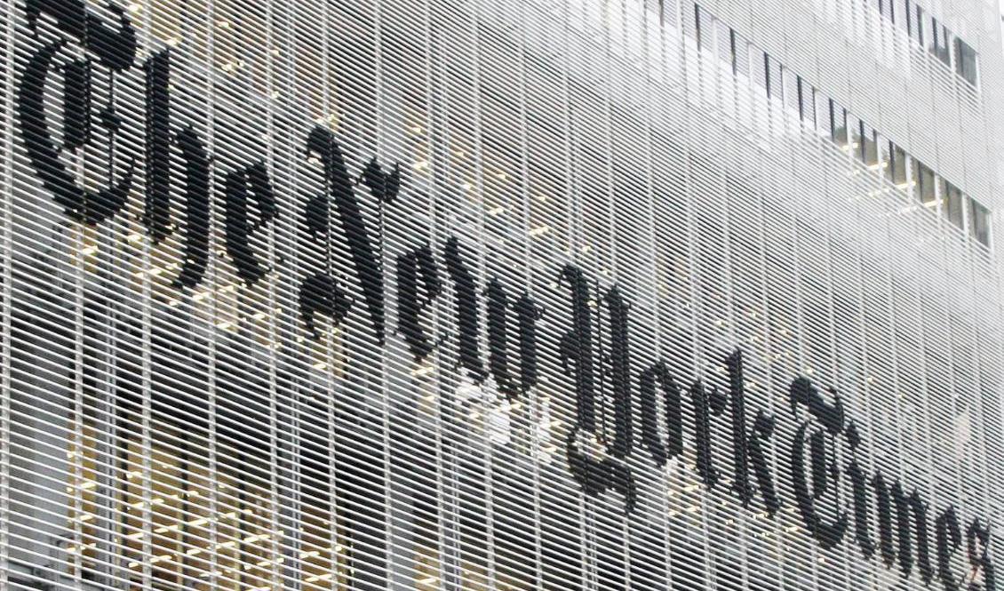 Tidningen The New York Times sajt var bland dem som inte gick att nå. Foto: Richard Drew/AP/TT