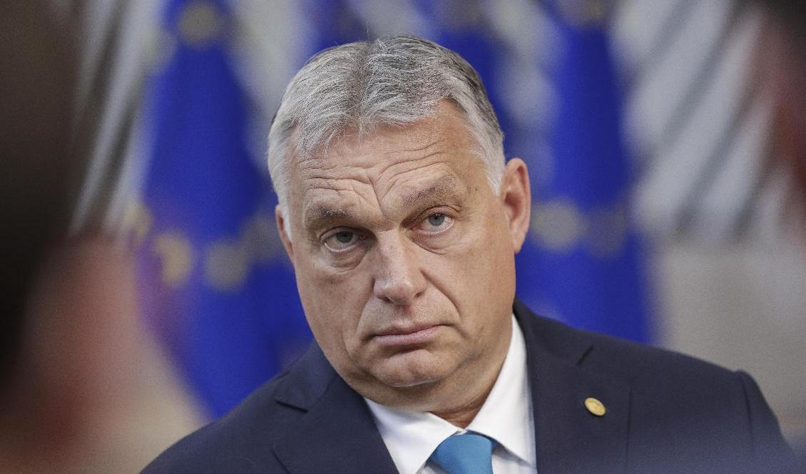 EU-kommissionens klimatåtgärder "dödar medelklassen", hävdar Ungerns premiärminister Viktor Orbán vid EU-toppmötet i Bryssel. Foto: Olivier Hoslet/AP/TT