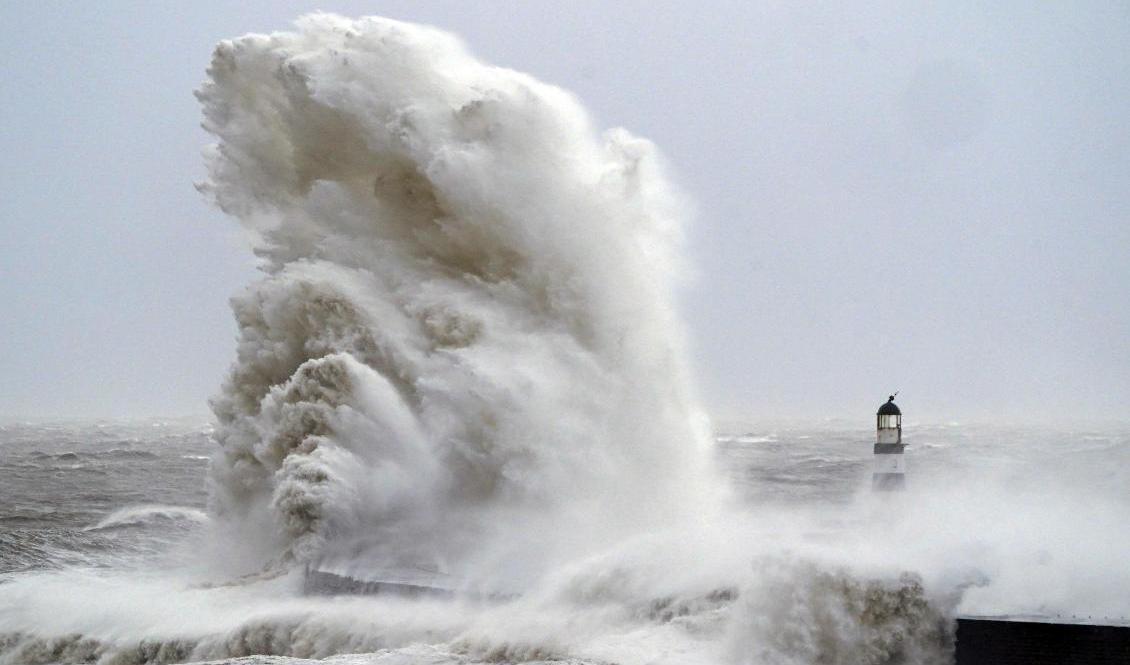 Fyrtornet i Seaham Harbor i nordöstra England. Foto: Owen Humphreys/AP/TT