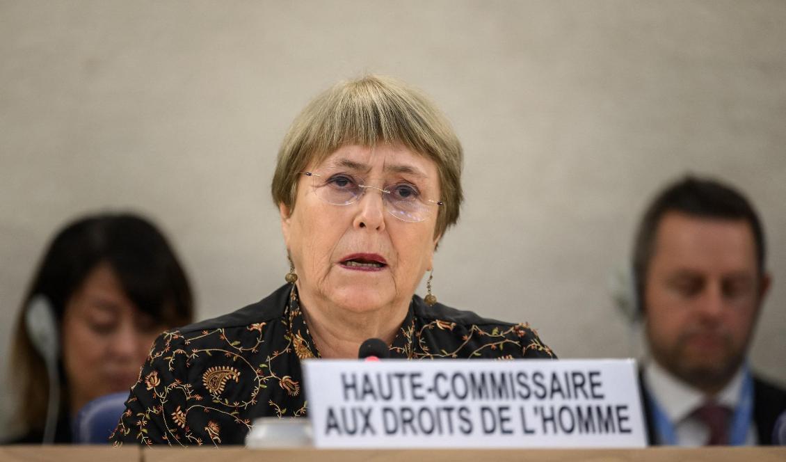 FN:s kommissionär för mänskliga rättigheter Michelle Bachelet. Foto: Fabrice Coffrini/AFP via Getty Images