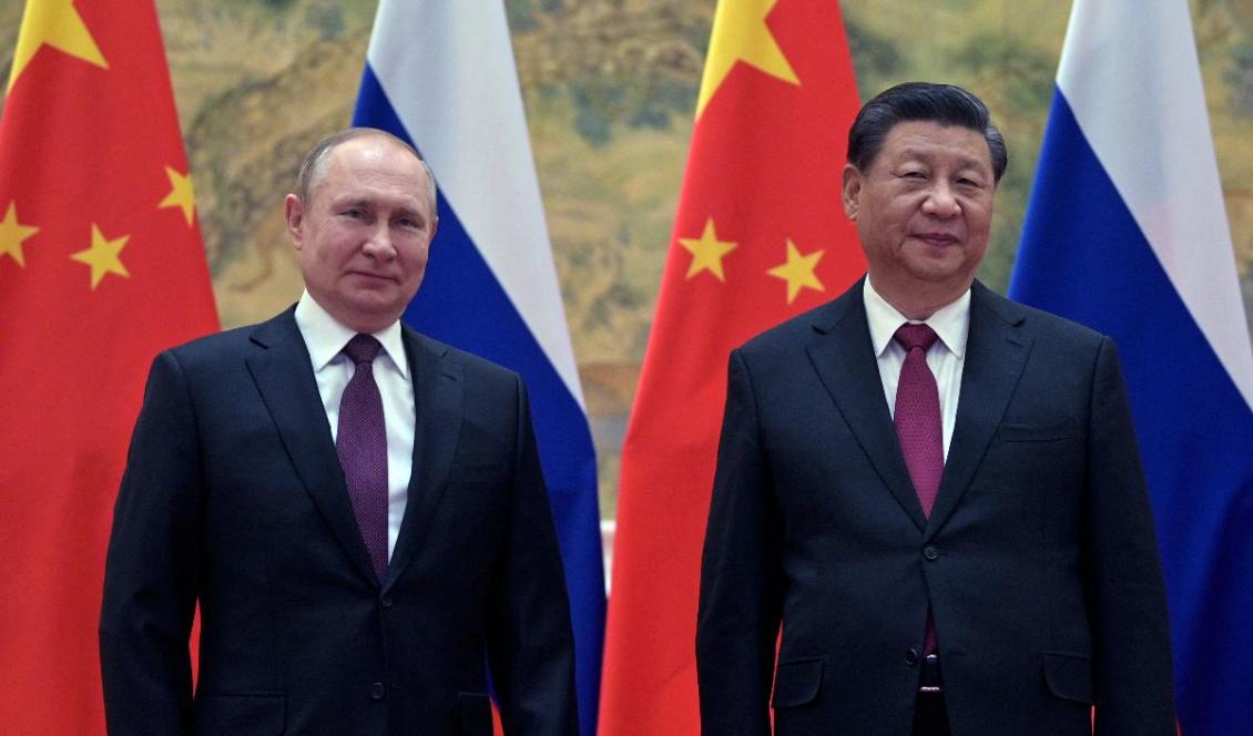 Rysslands president Vladimir Putin och Kinas ledare Xi Jinping träffades i Peking den 4 februari 2022. Foto: Alexei Druzhinin/Sputnik/AFP via Getty Images