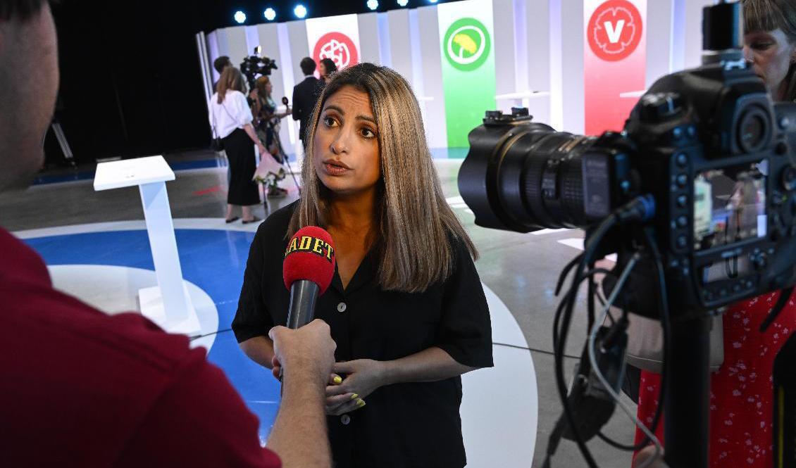 Dadgostar (V) ställer krav på att ingå i en eventuell S-ledd regering. Arkiv. Foto: Fredrik Sandberg/TT