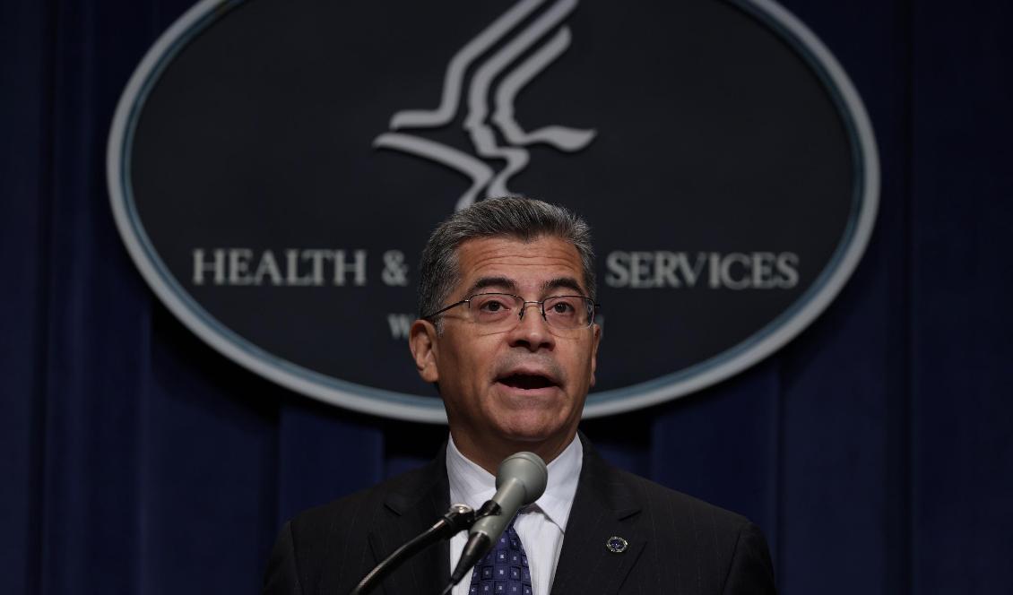 

USA:s hälsominister Xavier Becerra. Foto: Alex Wong/Getty Images                                                                                        