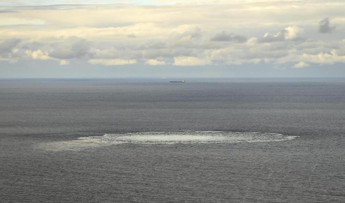 Det största utsläppet från Nord Stream 1 var över 900 meter i diameter när det upptäcktes i tisdags. Arkivbild. Foto: Danmarks försvarsmakt