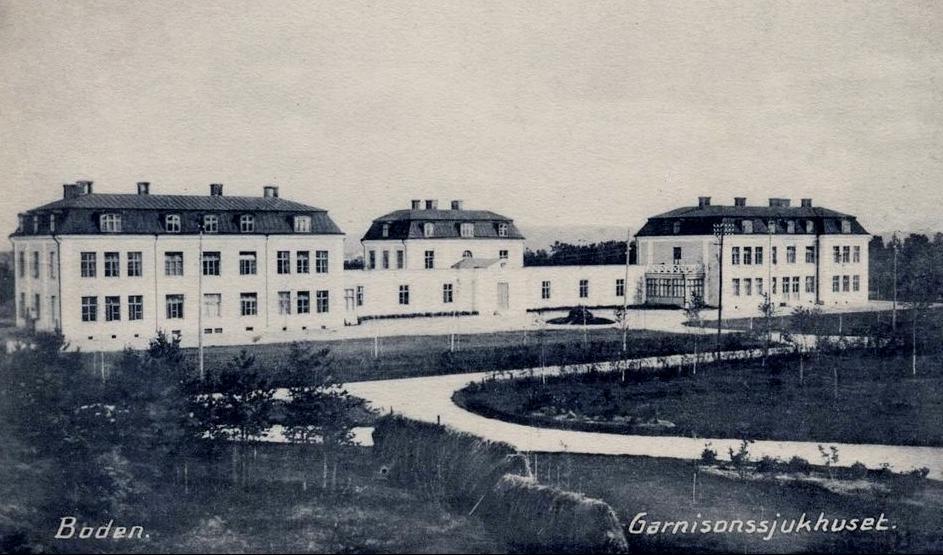 På det gamla, numera rivna, garnisonssjukhuset i Boden, utspelades en tidig variant av hur läkare försvinner från sitt arbete. Krönikören kallar det svensk fatwa. Foto: Public Domain