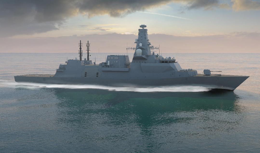 En illustration från tillverkaren BAE Systems föreställande en av de nya fregatterna. Foto: BAE Systems