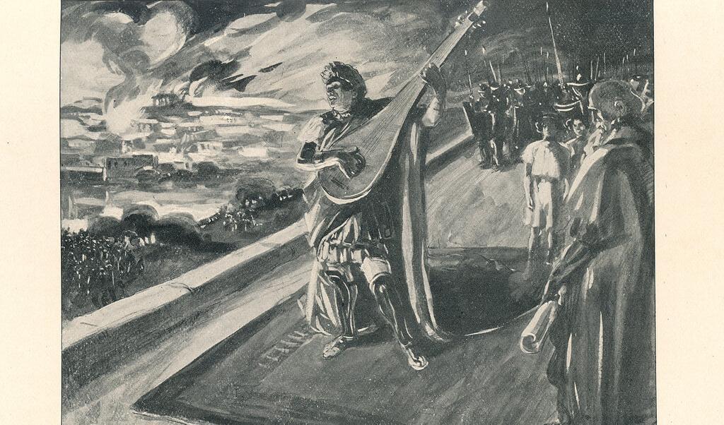 Kejsar Nero i Rom – själva sinnebilden för dekadens åser sin huvudstad brinna ner. Dekadens råder även i det svenska samhällsbygget nu, menar krönikören. Foto: Public Domain