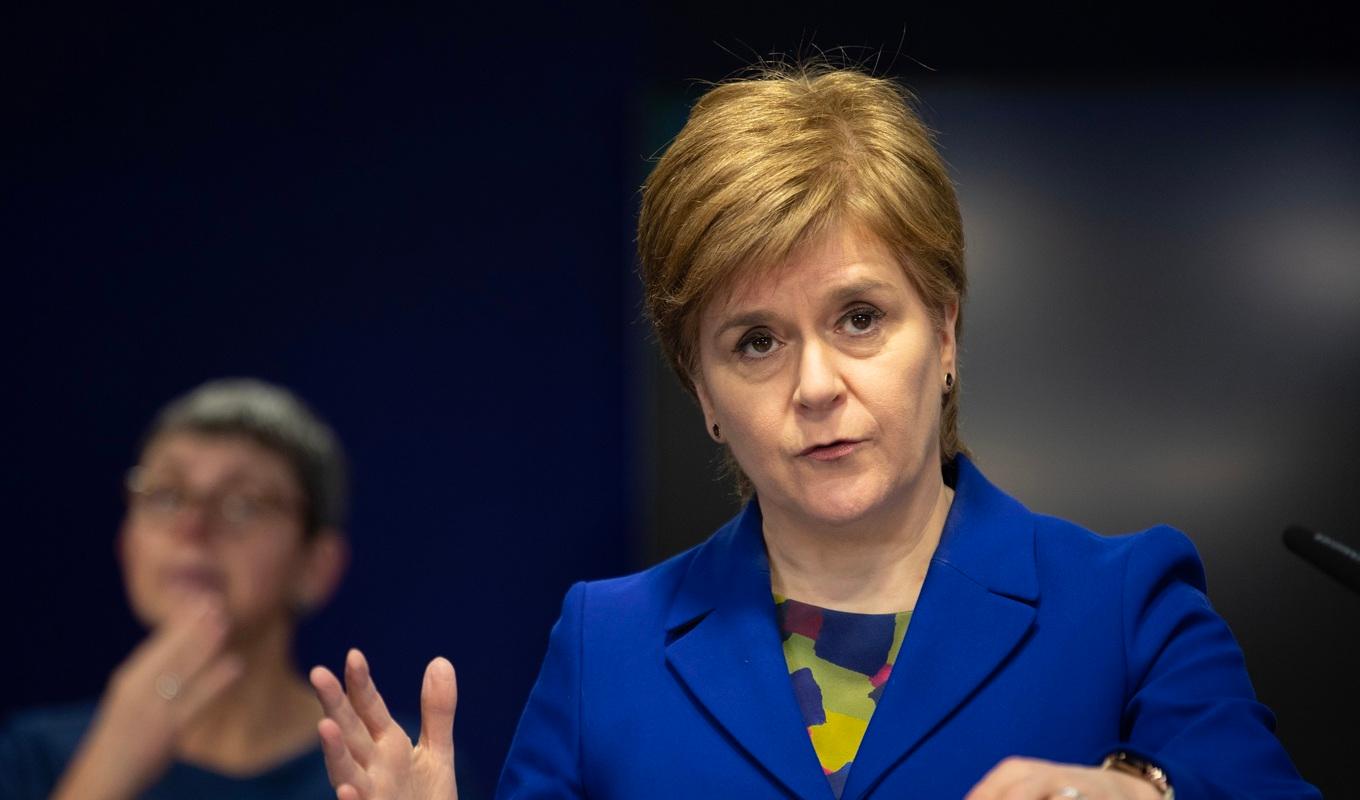 Den skotska regionala regeringschefen Nicola Sturgeon. Foto: Lesley Martin – POOL/Getty Images