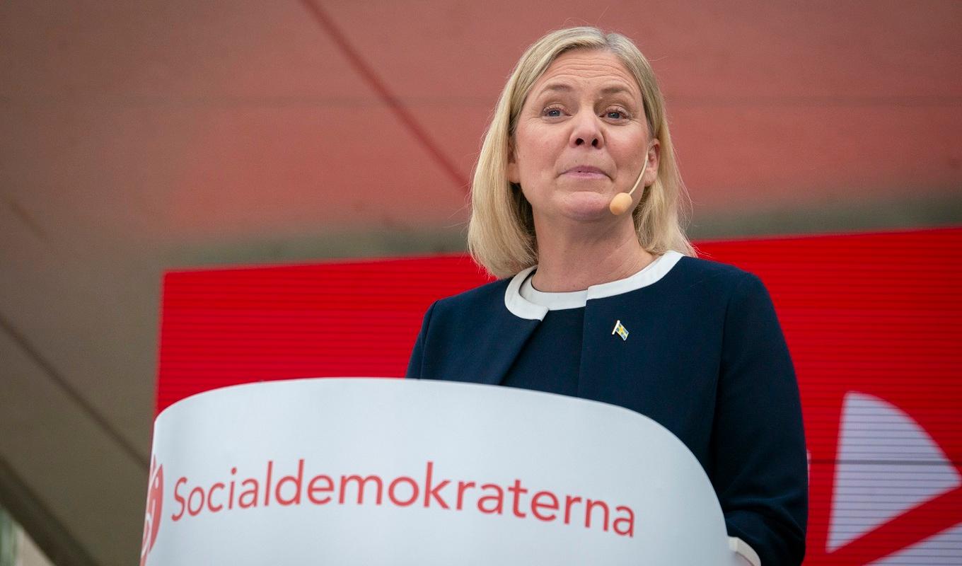 Socialdemokraternas partiledare Magdalena Andersson. Foto: Bilbo Lantto