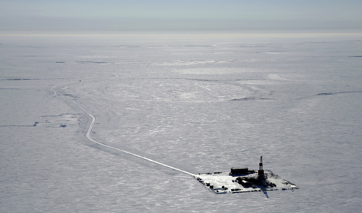 Arkivbild som visar Conoco Phillips lilla provanläggning i området där Willow planeras. Foto: Conoco Phillips/AP/TT