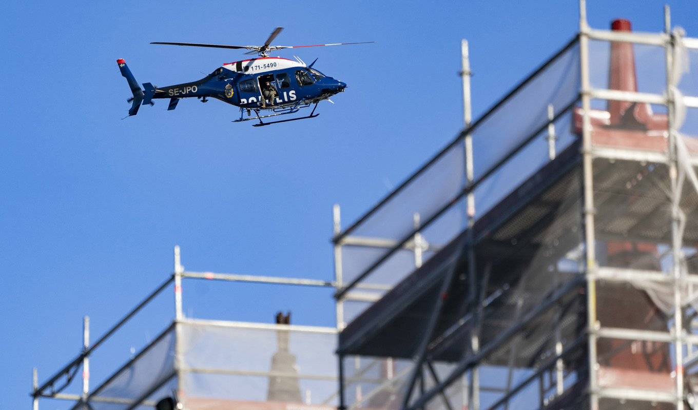 Bland annat helikopter kommer ingå i onsdagens övning. Arkivbild. Foto: Johan Nilsson/TT