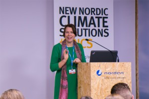 Klimat- och miljöminister Åsa Romson presenterade Fossilfritt Sverige vid klimatmötet i Paris, 5 december 2015. (Foto: Hanna Björfors /Regeringskansliet) (Foto: Hanna Björnfors/Regeringskansliet)